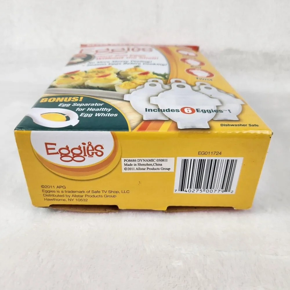 Eggies New Hard Boil Egg Cooker (6) with Bonus Egg White Separator As Seen on TV - Picture 7 of 9